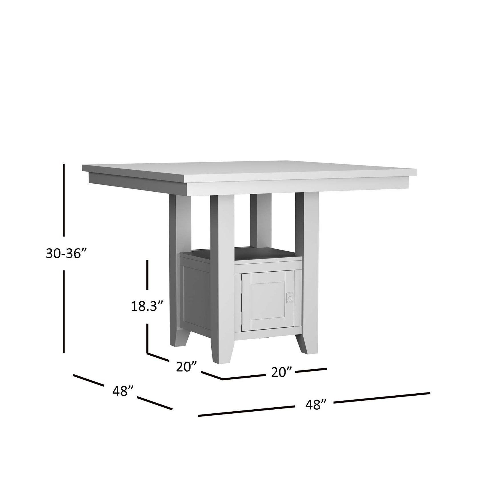 Kona Grove Brown Counter Dining Table w/ 4 Slatback Stools