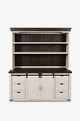 Madison County Vintage White 70 Barndoor Hutch Server
