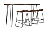 Nature's Edge Light Chestnut Sofa Console w/ 3 Backless Stools