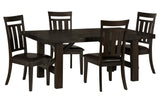 Kona Grove Brown Dining Dining Table w/ 4 Slatback Chairs