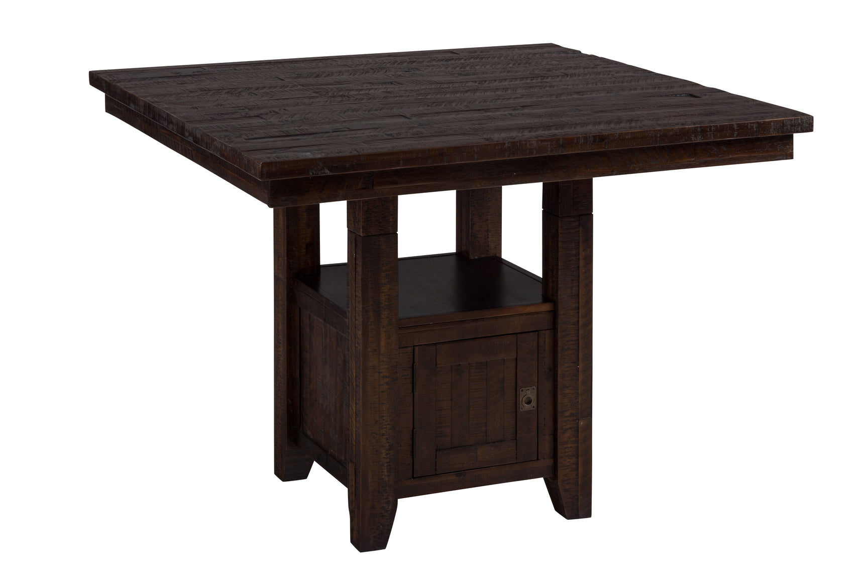 Kona Grove Brown Counter Dining Table w/ 4 Slatback Stools