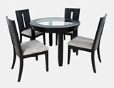 Urban Icon Black Round Dining Table w/ 4 Chairs