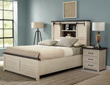 Madison County Vintage White 5-Piece Queen Barn Door Bedroom Set
