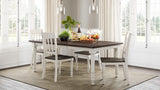 Madison County Vintage White Ext Dining Dining Table w/ 4 Chairs