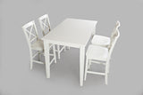Simplicity Paperwhite Counter Dining Table w/ 4 X-Back Stools