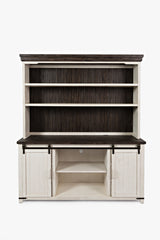 Madison County Vintage White 70 Barndoor Hutch Server