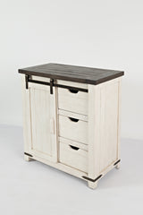 Madison County Vintage White 32 Barn Door Accent Cabinet
