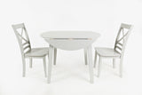 Simplicity Dove Round Drop Leaf Table w/ 2 X-Back Chairs