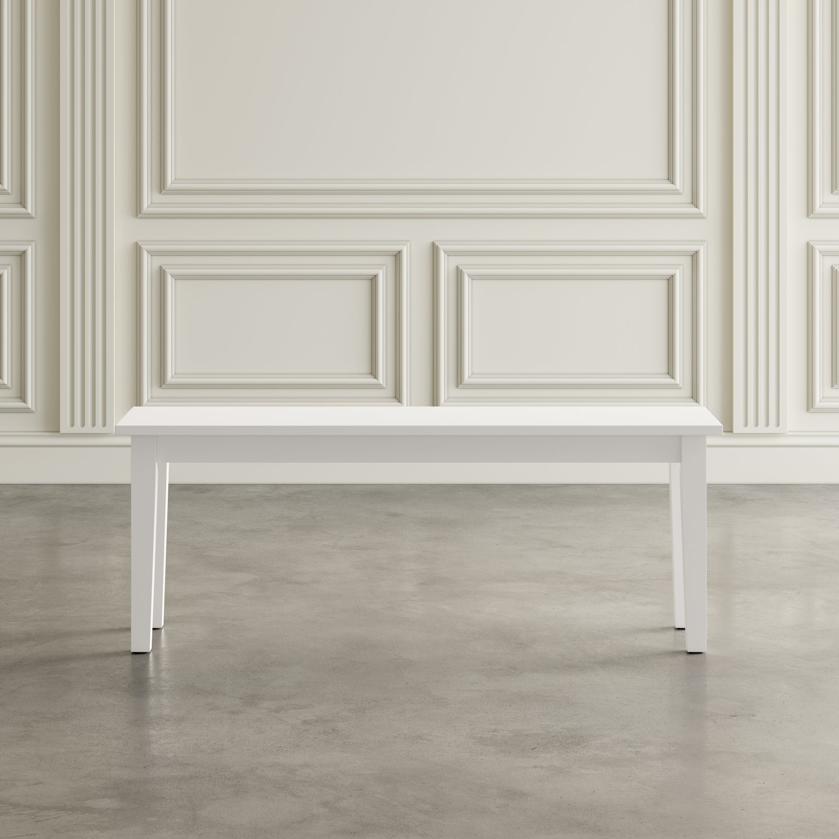 Simplicity Paperwhite Rect. Dining Dining Table w/ 4 X-Back Chairs, Bench