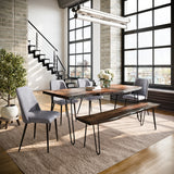 Nature's Edge Light Chestnut/Grey 79 Dining Table w/ 4 Maddox Chairs
