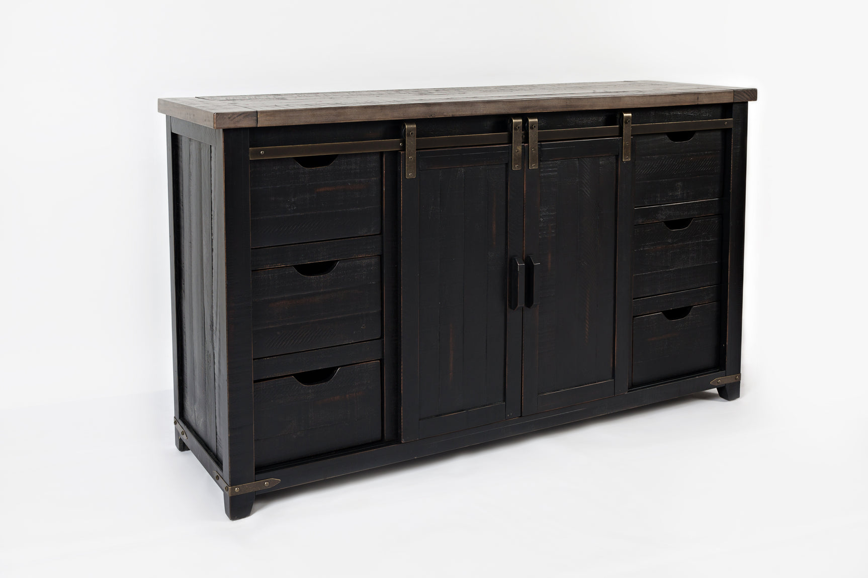 Madison County Vintage Black 60 Barn Door Server