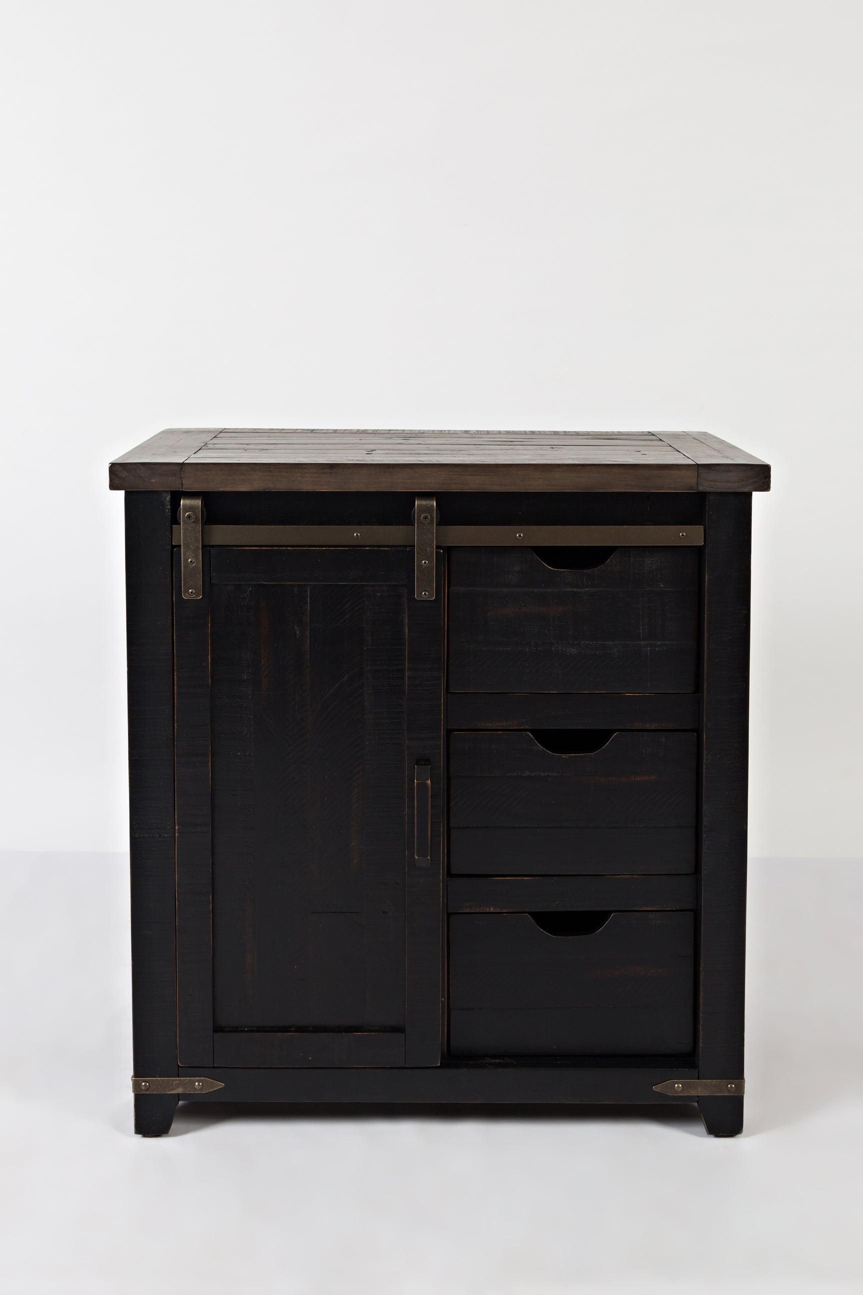 Madison County Vintage Black 32 Barn Door Accent Cabinet