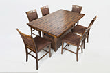 Cannon Valley Distressed Brown High/Low Dining Table w/ 4 Stools