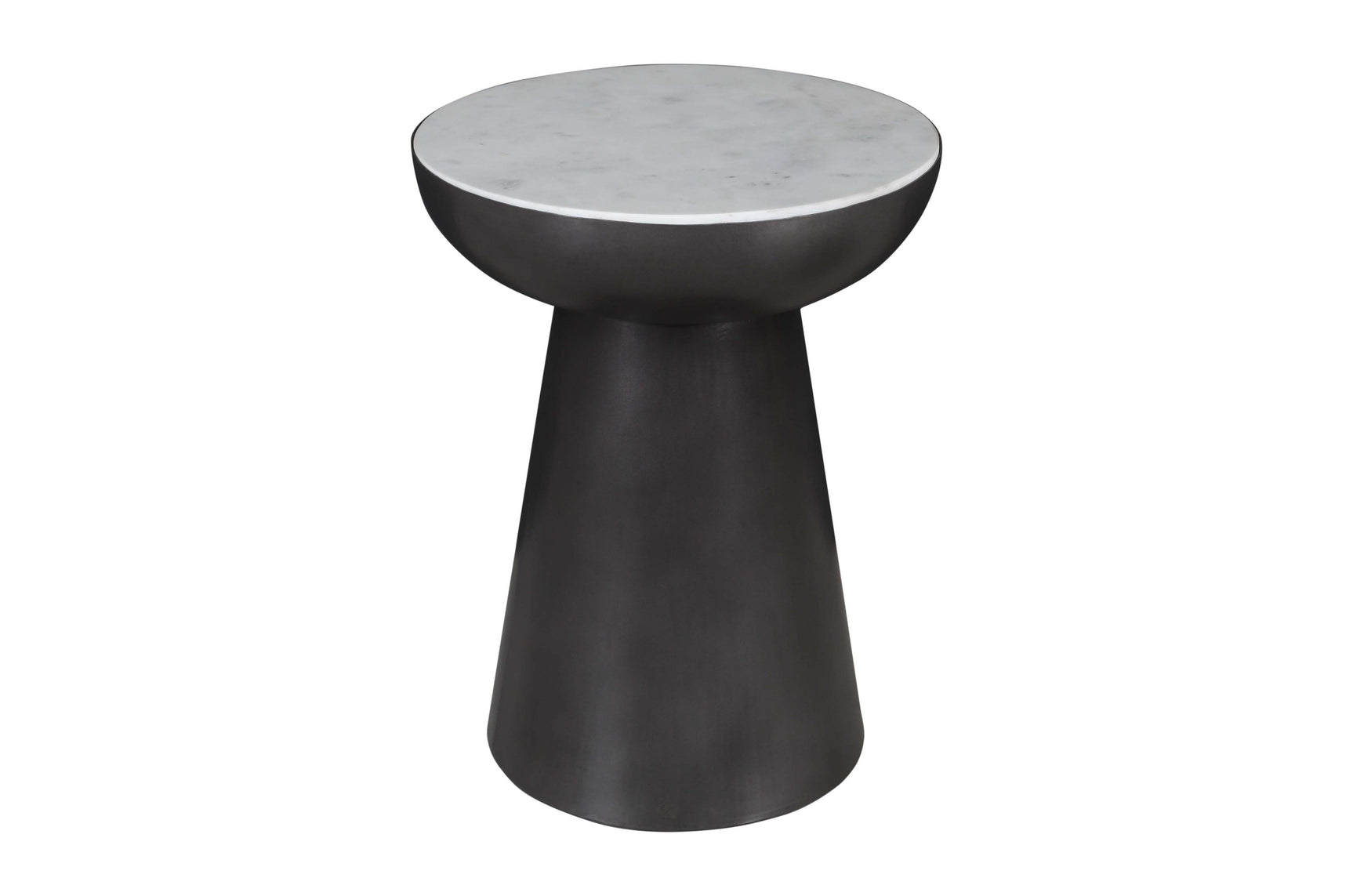 Circularity Black/Marble Round End Table