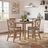 Eastern Tides Bisque Dropleaf Counter Dining Table w/ 4 X-Back Stools