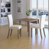 Eastern Tides Bisque Dropleaf Dining Table w/ 2 Uph Chairs