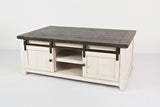 Madison County Vintage White Barn Door Cocktail Table