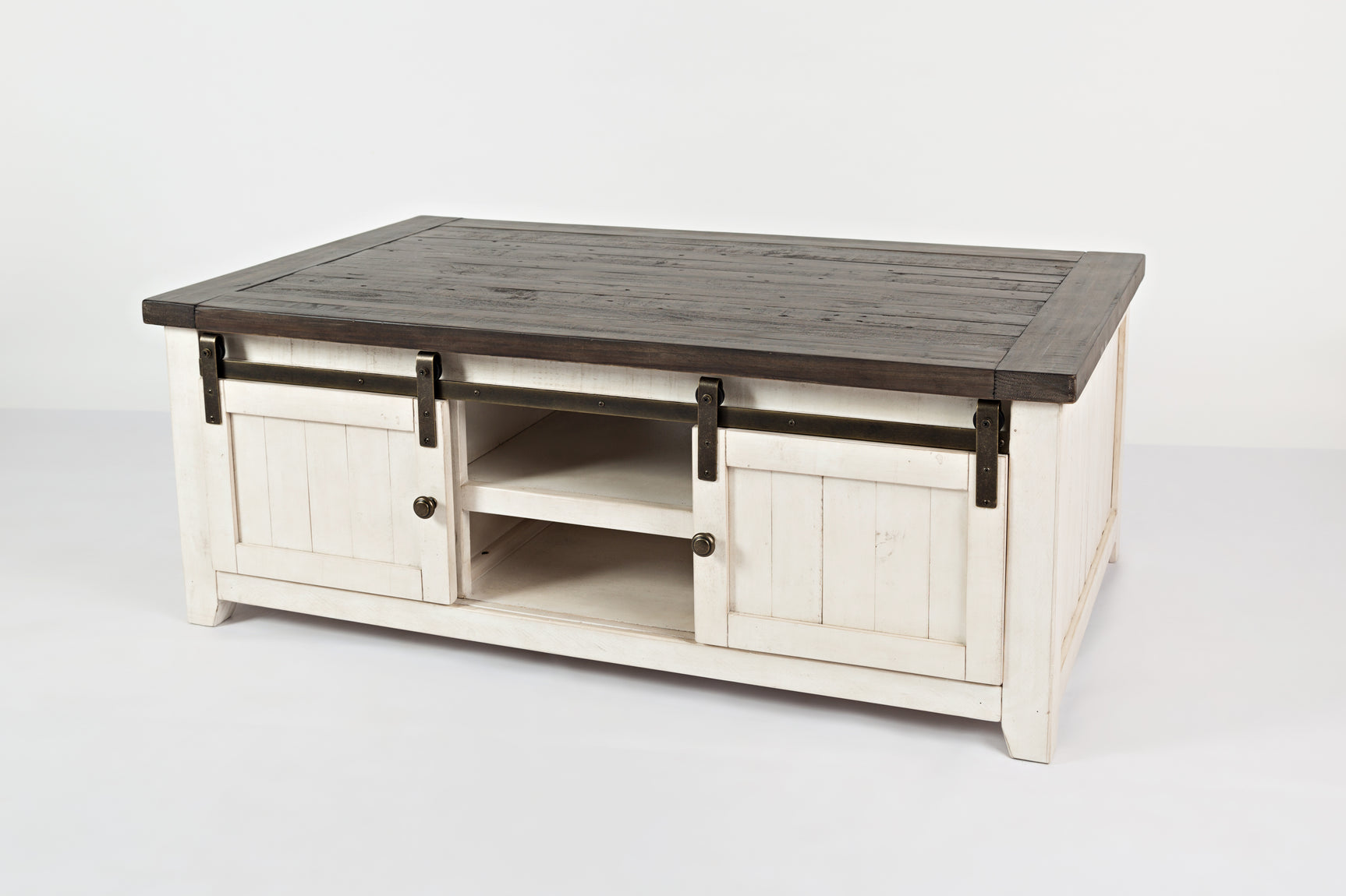 Madison County Vintage White Barn Door Cocktail Table