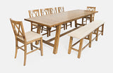 Telluride Gold Trestle Dining Table w/ 6 Stools, Bench