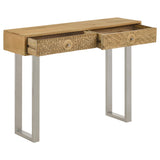 Draco Natural 2-drawer Console Table Hand Carved Details - Ornate Home