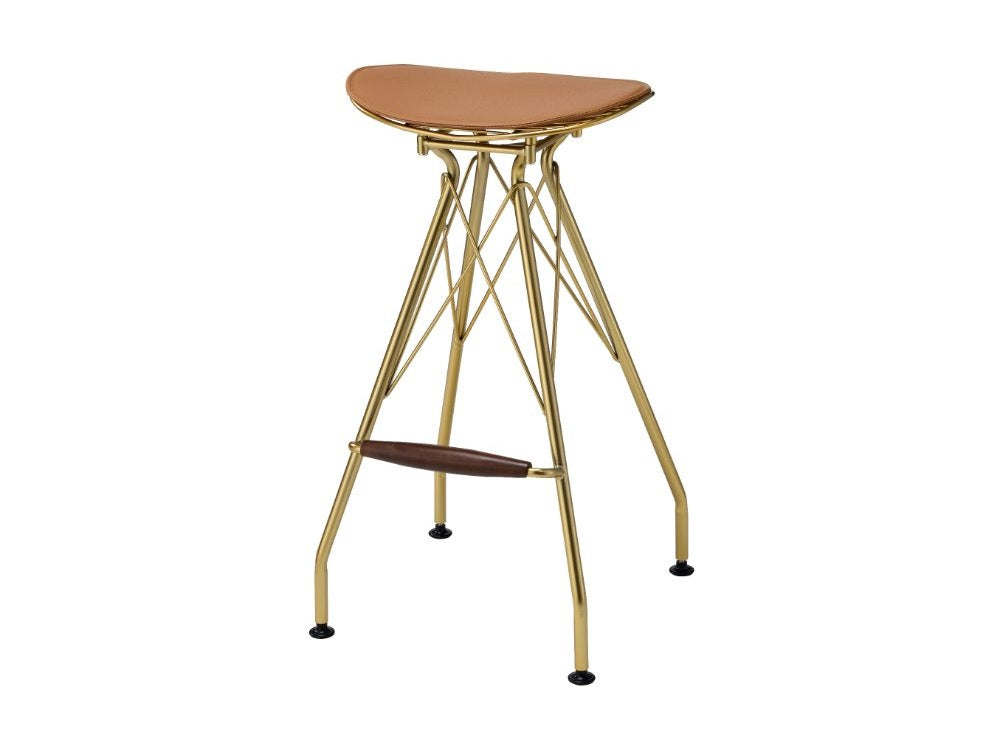 Dragea Whiskey PU & Gold Bar Stool - Ornate Home