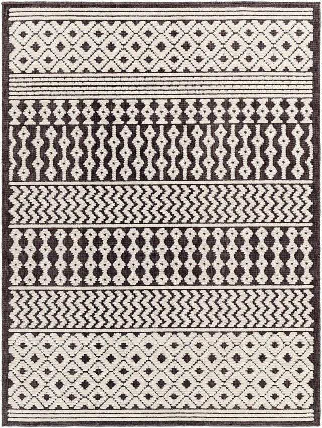 Drago Black Trellis Washable Rug - Clearance - Ornate Home