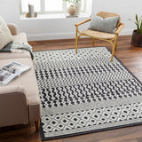 Drago Black Trellis Washable Rug - Clearance - Ornate Home