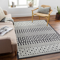 Drago Black Trellis Washable Rug - Clearance - Ornate Home