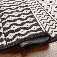 Drago Black Trellis Washable Rug - Clearance - Ornate Home