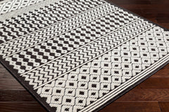 Drago Black Trellis Washable Rug - Clearance - Ornate Home
