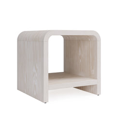 Drake Ash Wood Side Table in Sugar - Ornate Home