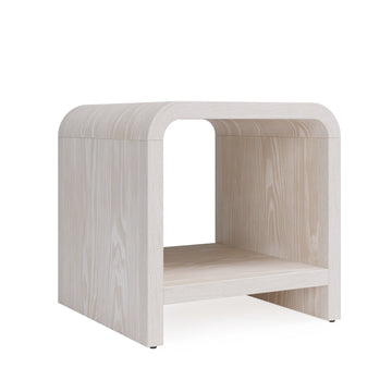 Drake Ash Wood Side Table in Sugar - Ornate Home