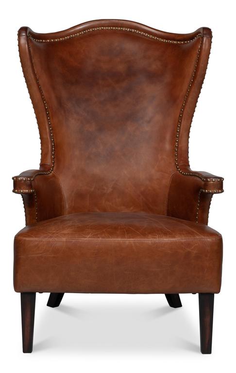 Drake Brown Distilled Leather Chair - Ornate Home