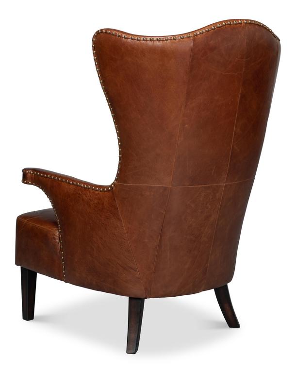 Drake Brown Distilled Leather Chair - Ornate Home
