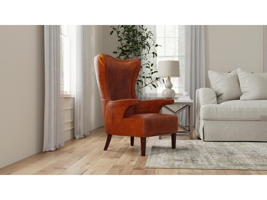 Drake Brown Distilled Leather Chair - Ornate Home