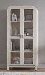 Drake Glass Door Wooden Bookcase in Sugar - Ornate Home