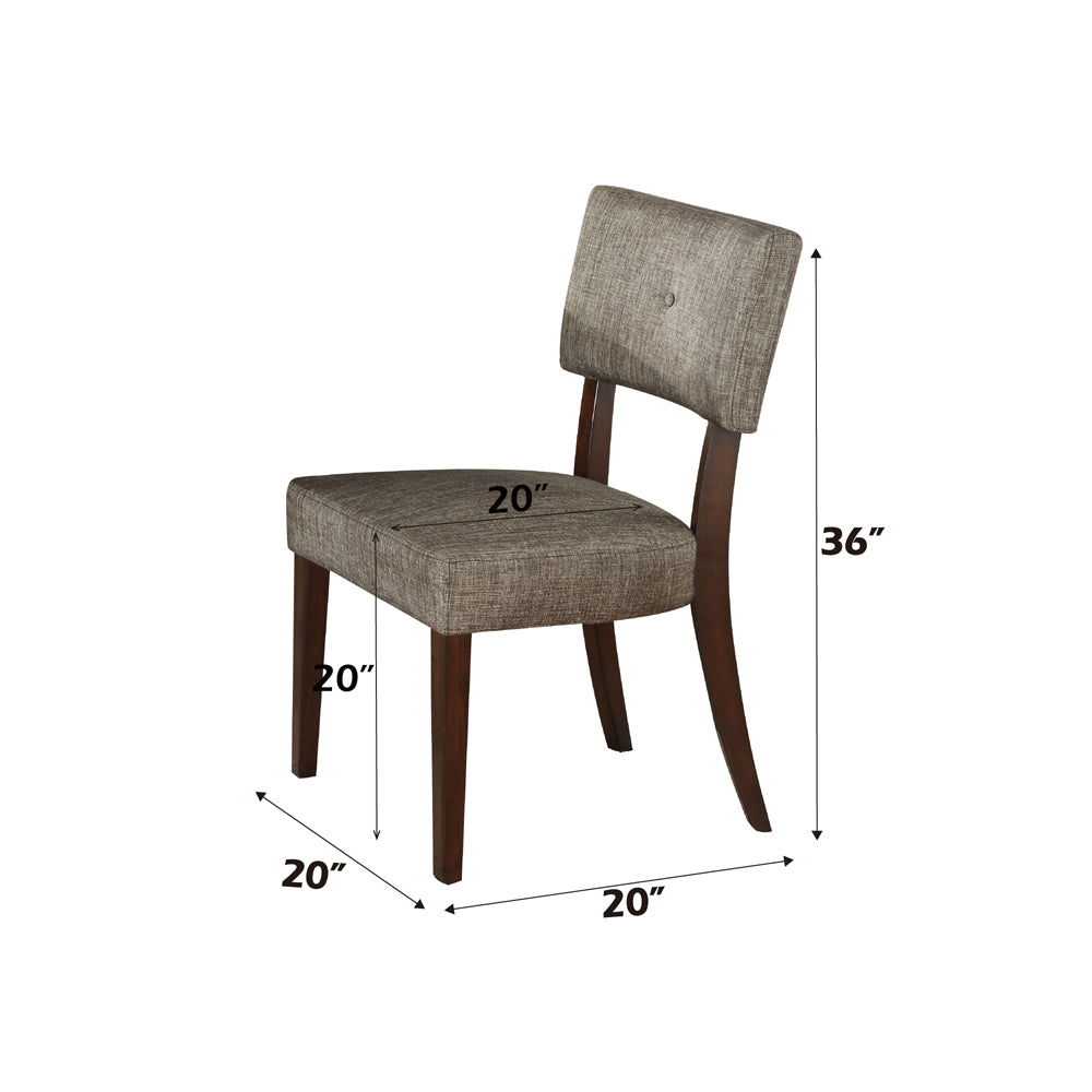 Drake Gray Fabric & Espresso Side Chair - Ornate Home