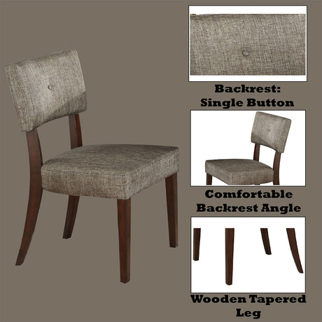 Drake Gray Fabric & Espresso Side Chair - Ornate Home
