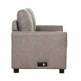 Drake Gray Linen Fold-out Full Sleeper Sofa - Ornate Home