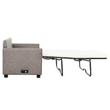 Drake Gray Linen Fold-out Full Sleeper Sofa - Ornate Home