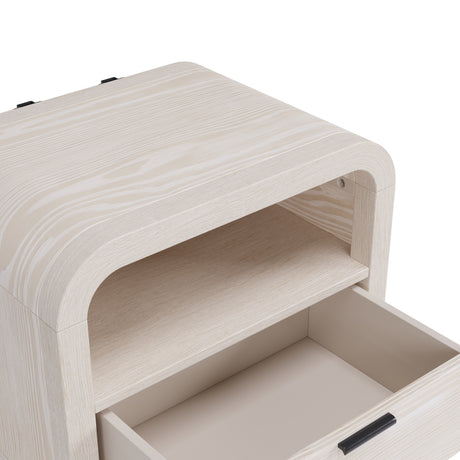 Drake One Drawer One Shelf USB-Charging Nightstand in Sugar - Ornate Home