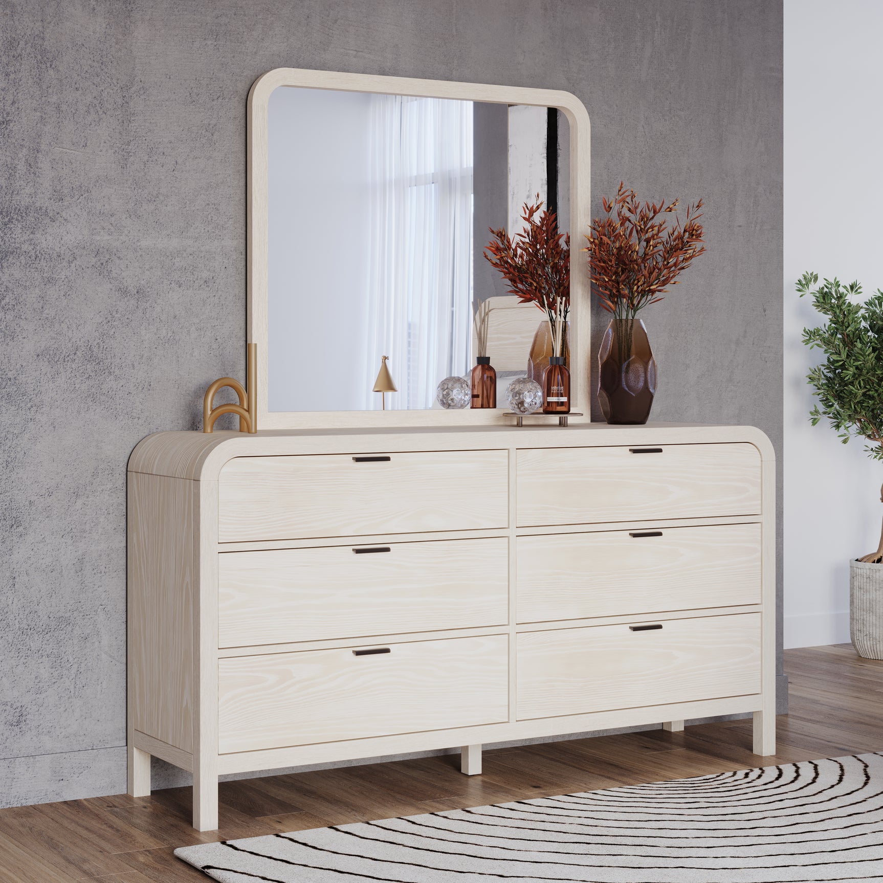 Drake Six Drawer Dresser in Sugar - Ornate Home