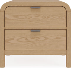 Drake Timber Two Drawer Nightstand W/USB - Ornate Home