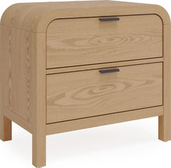 Drake Timber Two Drawer Nightstand W/USB - Ornate Home