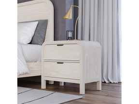 Drake Two Drawer USB-Charging Nightstand in Sugar - Ornate Home