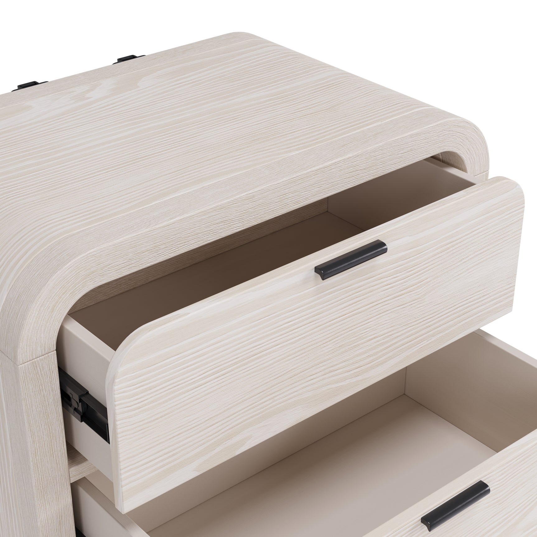 Drake Two Drawer USB-Charging Nightstand in Sugar - Ornate Home