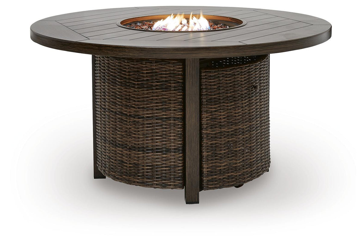 Drakes Beach Dark Brown Outdoor Fire Pit Table - Ornate Home