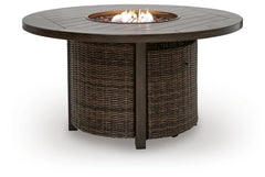Drakes Beach Dark Brown Outdoor Fire Pit Table - Ornate Home