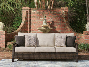 Drakes Beach Dark Brown Outdoor Sofa with Cushion - Ornate Home