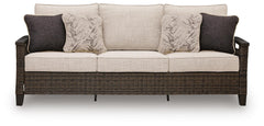 Drakes Beach Dark Brown Outdoor Sofa with Cushion - Ornate Home